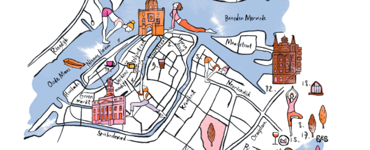 Yoga citygids Dordrecht illustratie