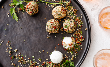 Snackballetjes met geitenkaas