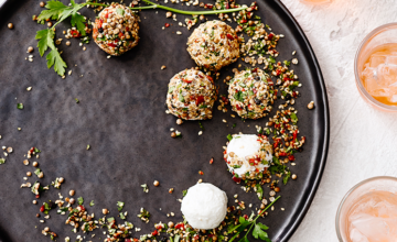 Snackballetjes met geitenkaas